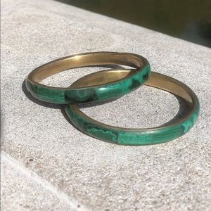 Malachite & Bronze Bangle Bracelets 🐚🐚🐚